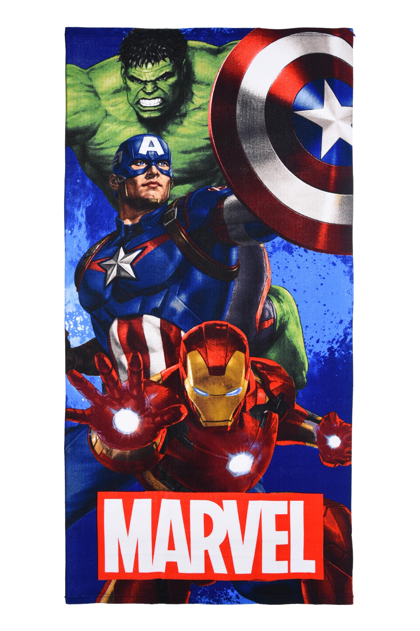 Marvel Blue Multicolor Avengers Microfibre Beach Towel, Superheroes, 70 X 140 Cm, Blue