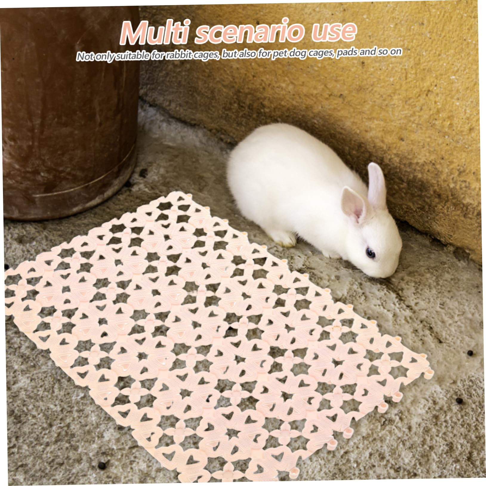 Kisangel Kaninchenkäfig Bodenmatte aus PVC Tiertablett mit Kottrennung 10 Stück für Kaninchen und Hundekäfige Leicht zu Verlegen