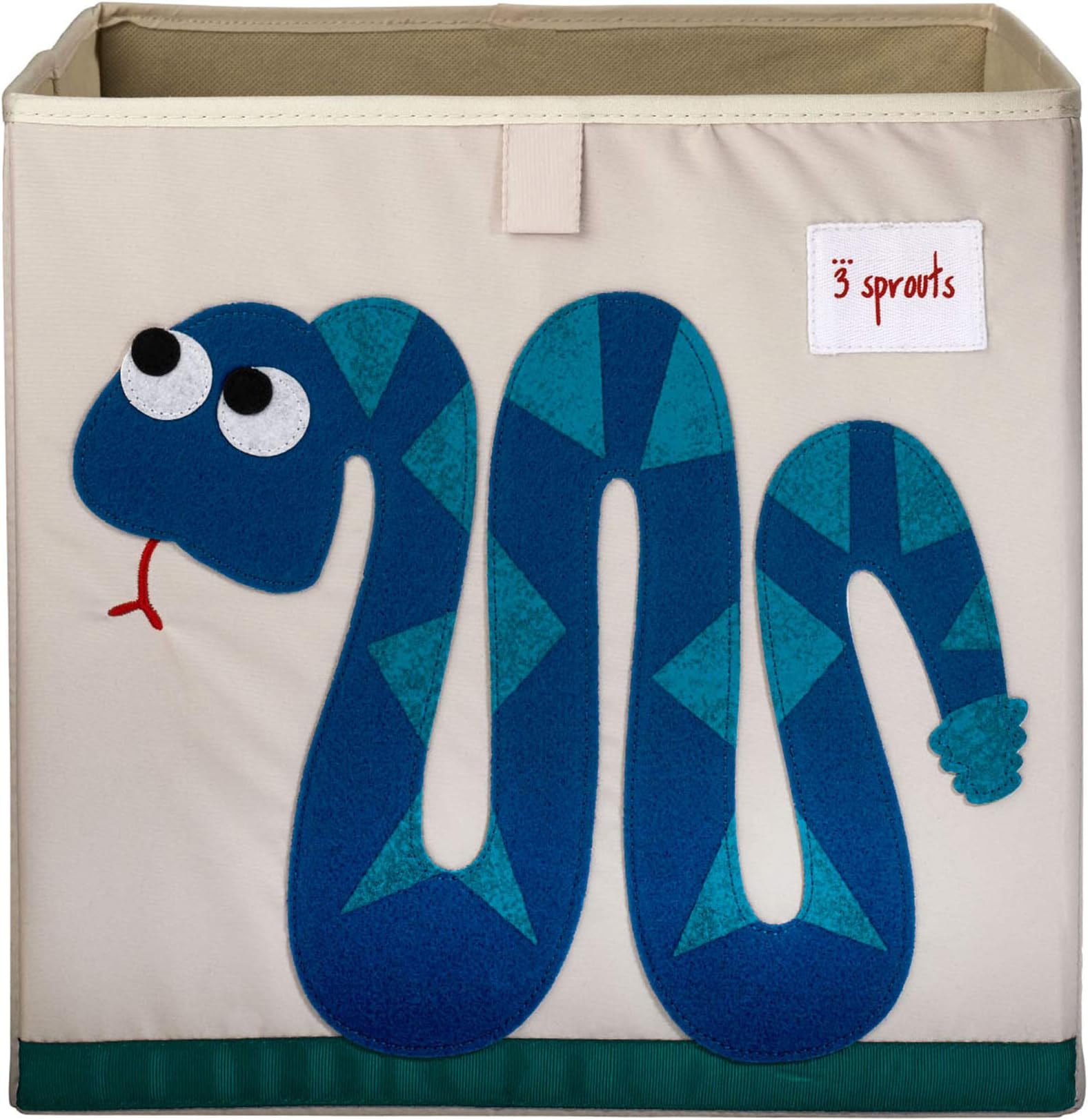3 Sprouts Cube Storage Box - Organizer Container for Kids & Toddlers, Snake