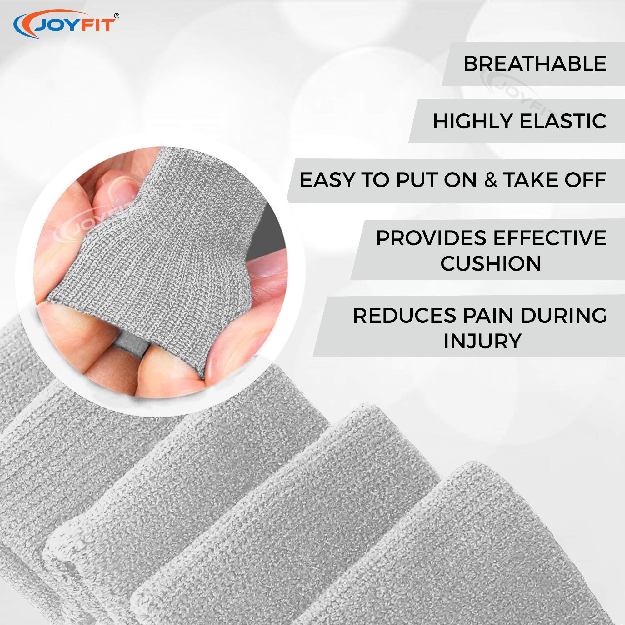 JoyFit Nylon Sleeve Protector ,Finger Support,Standard (Grey), Free Size 1