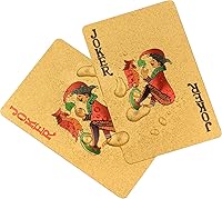 Vista 7 de ONE250 Premium 54pcs/Pack 24K Gold Foil Plated Poker Impermeable Lavable Plegable PVC Plástico Naipes