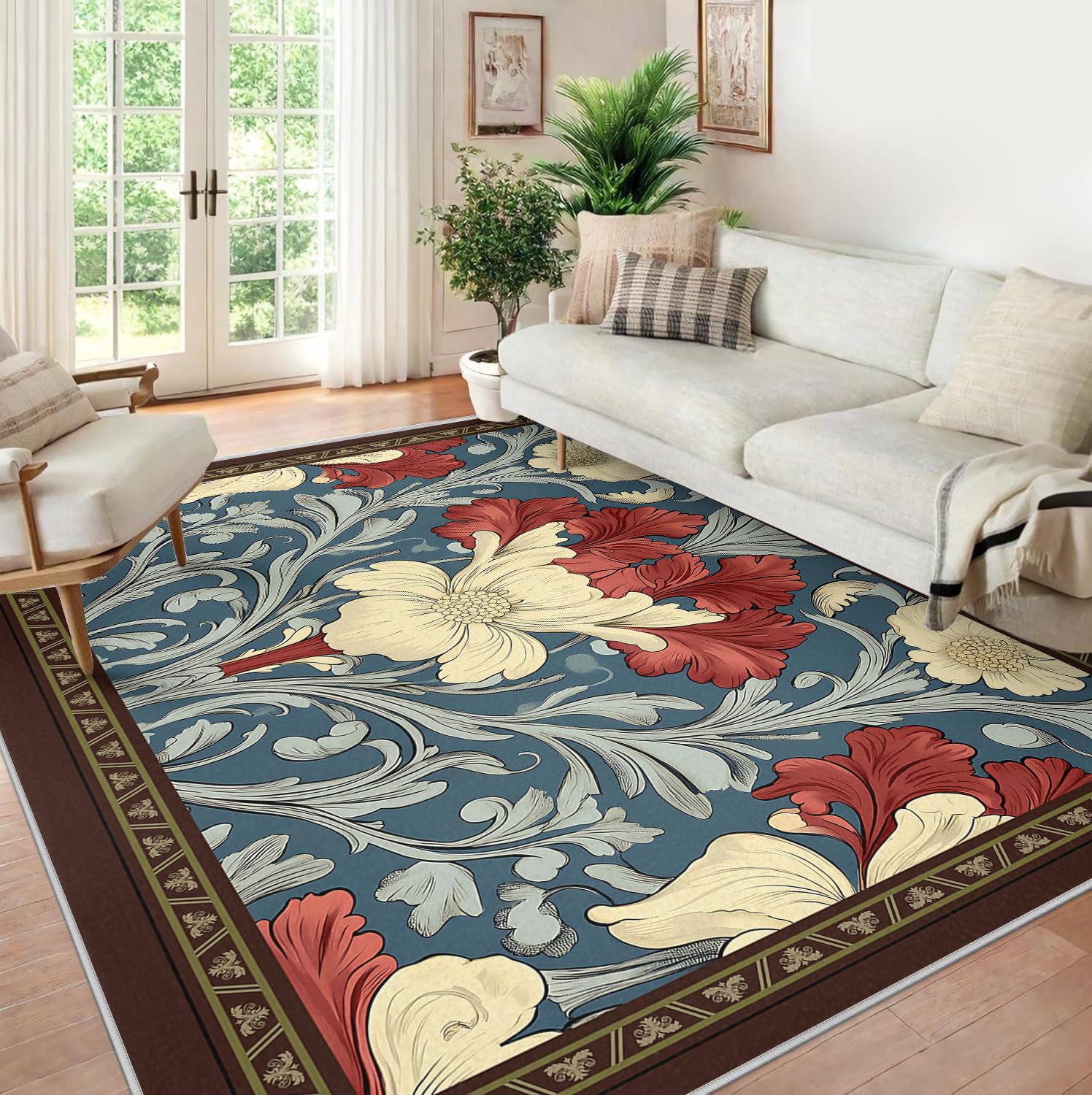 Tapis de salon bohème 240x340 cm lavable pour une maison vivante