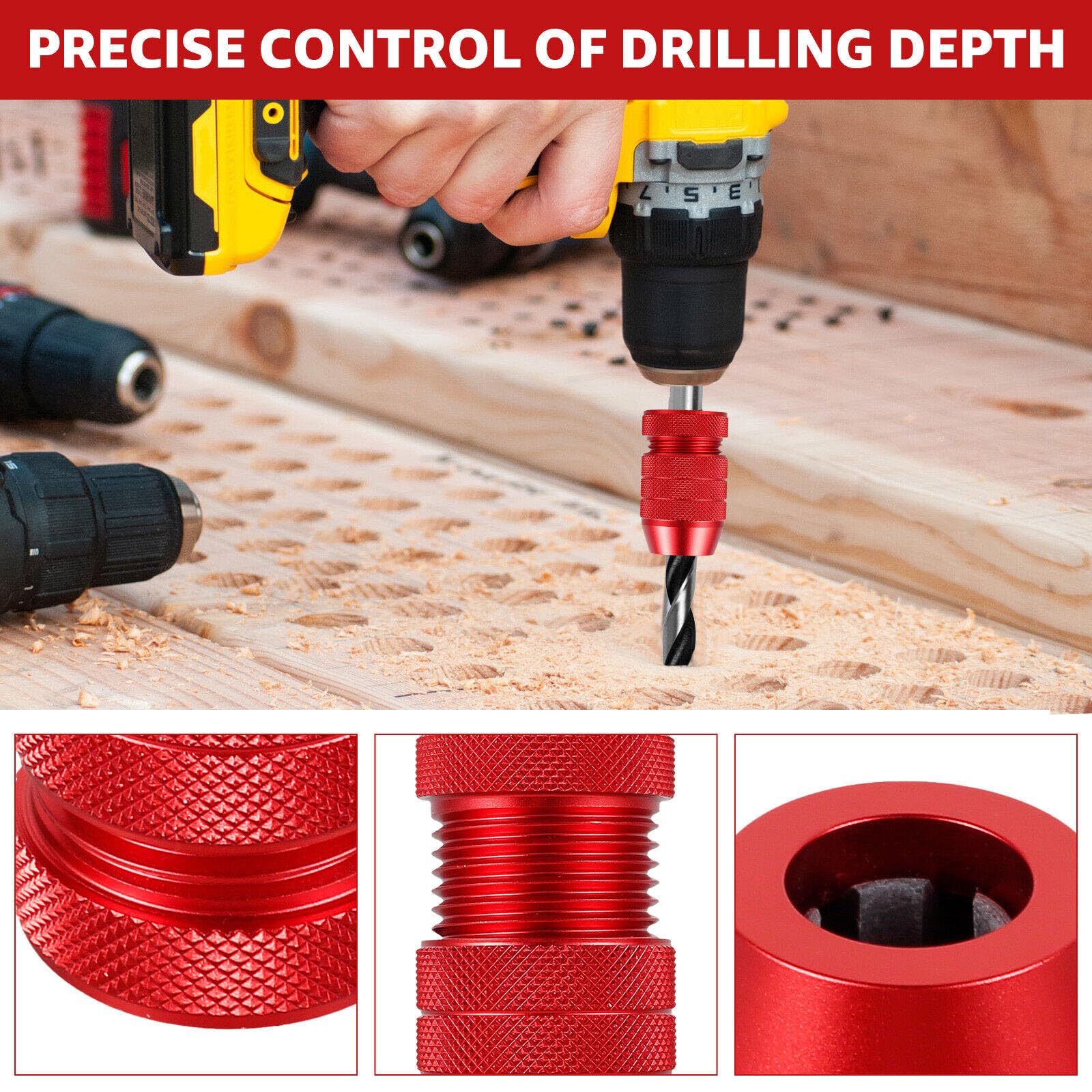 Stop Di Profondità Trapano, 2PCS Fermi Di Profondità Per Trapani Diametro Variabile 2-11mm Anelli Di Arresto Di Profondità Posizionatore Fermo In Alluminio Per Trapani Per Legno E Punte Elicoidali