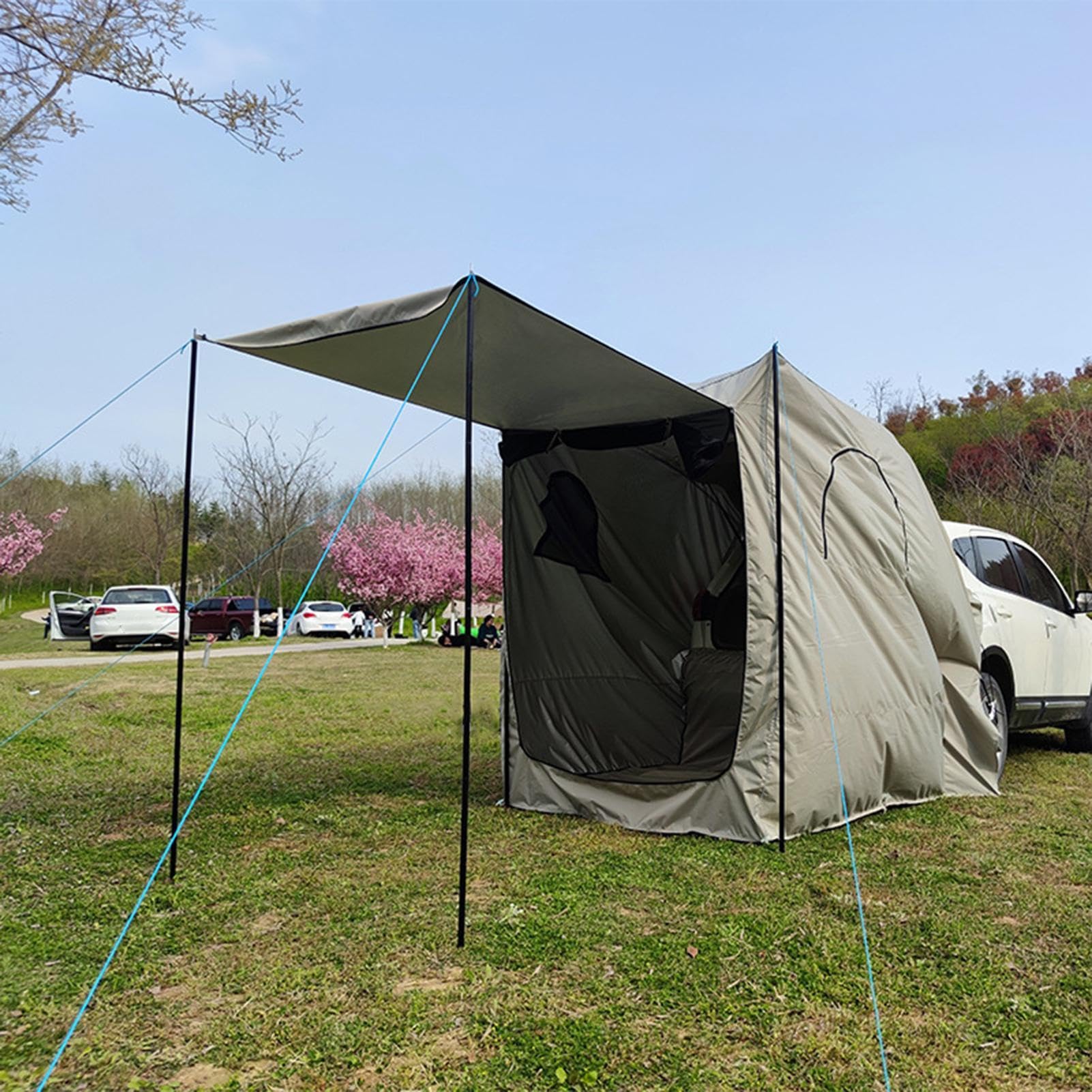 SUV-Zelt | PU-Oxford-Tuch Markise Autozelt für Geländewagen | Wohnwagen-Überdachung Zelt SUV Heckklappe | Wohnwagen-Überdachung SUV-RVing-Zelt für Auto, kleine MPV, Pickup, Limousine, Schrägheck | Überdachung SUV Heckklappe | Wohnwagen-Überdachung SUV-RVi