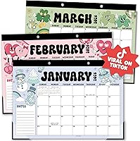 Vista 1 de Hadley Designs Large Desk Calendar 2026-2027 - Desktop Calendar 2026, 18 -Month Desk Calendars for Home, Office & Classroom, Cute Retro Classroom