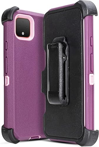 Funda protectora para Google Pixel 4XL integrada, resistente a prueba de golpes, funda protectora de cuerpo completo con soporte y clip giratorio