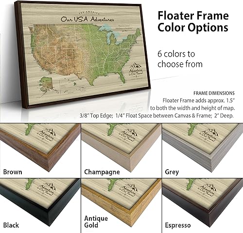 Miniatura 10 de Holy Cow Canvas US Travel Map with Pins on Canvas, National Parks Map, Push Pin Map United States, US Map with Pins to Mark Travels, Best Gifts for