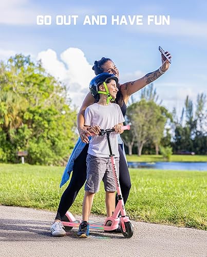 Miniatura 8 de C9 Pro Scooter eléctrico para niños a partir de 8 años, luces de arco iris coloridas, 5810 MPH, rango de 5 millas, pantalla LED, altura ajustable,