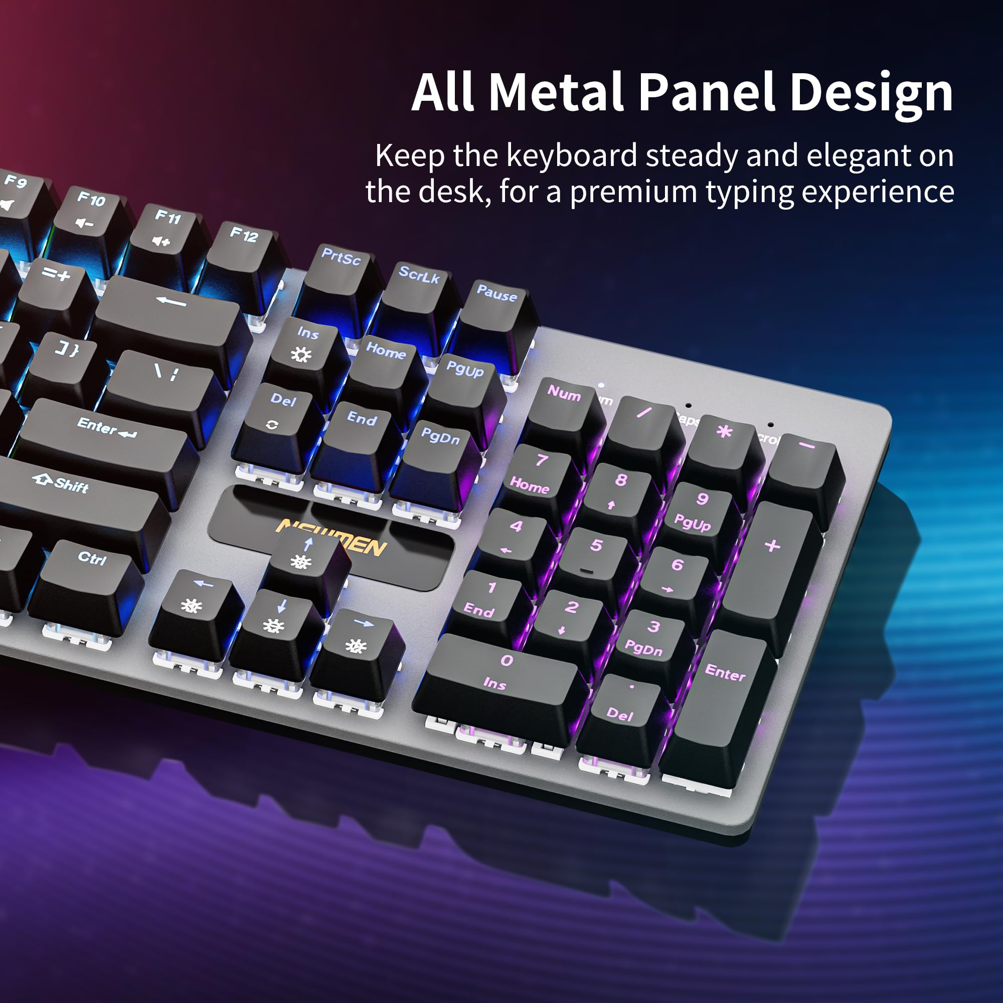 Snapklik.com : GM325Pro Mechanical Keyboard,104 Keys Rainbow LED ...