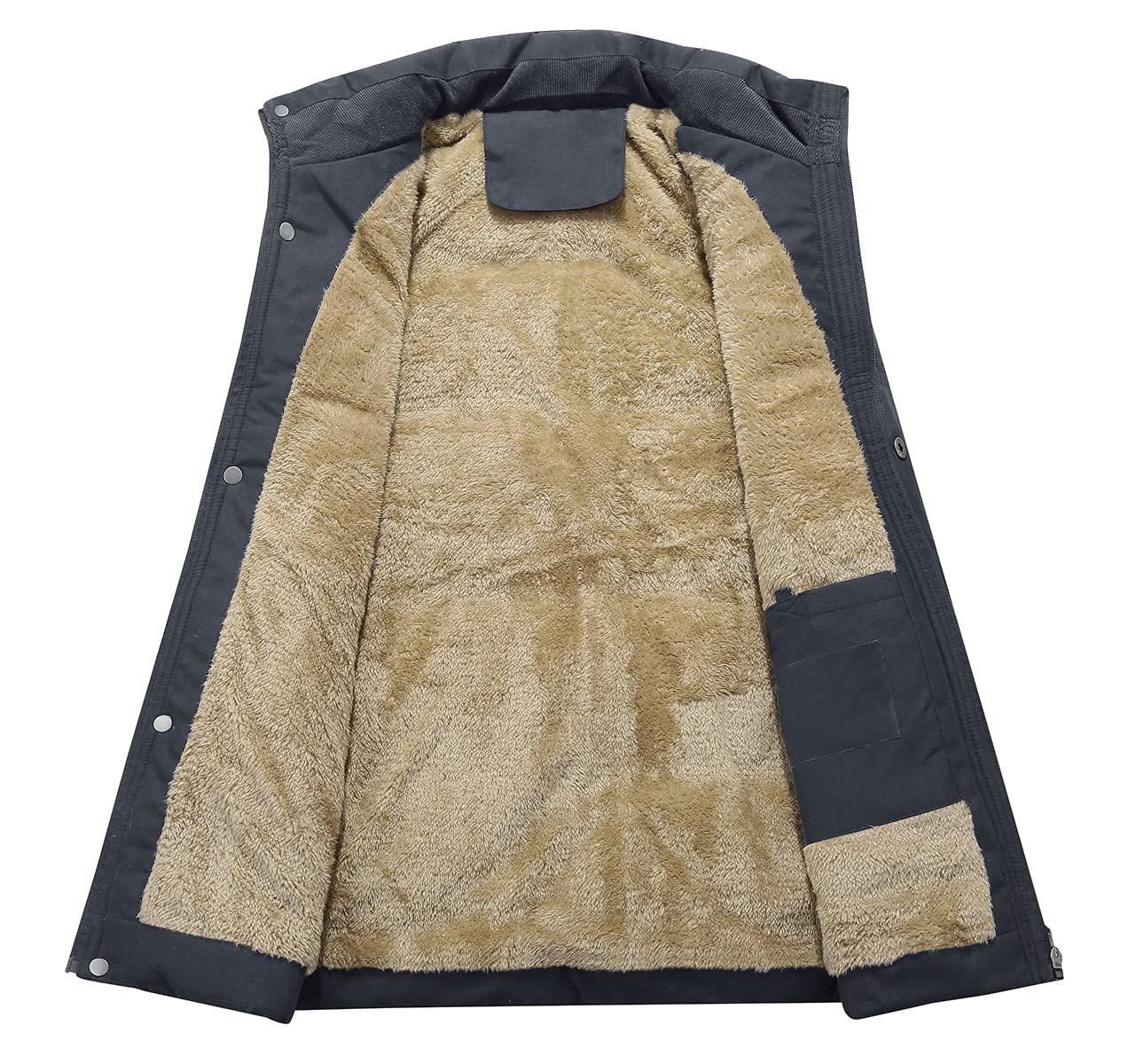 KEFITEVD Gilet invernale da uomo in pile da pesca per il corpo più caldo antivento gilet per la fotografia all'aperto con tasche multiple