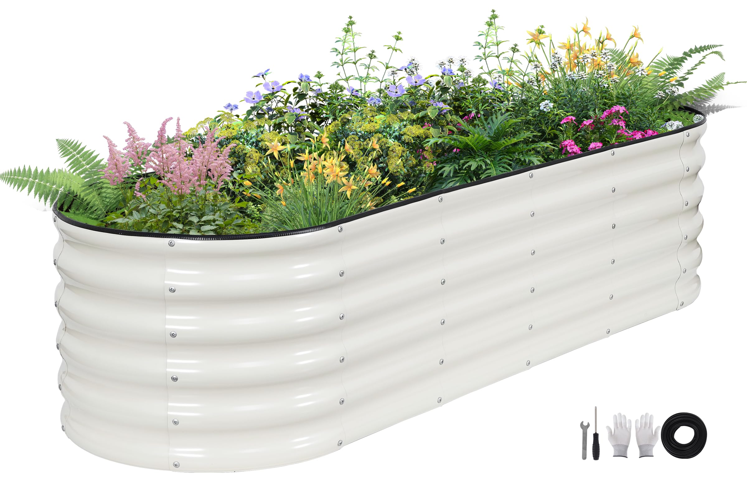 BIRDSINYARD Galvanized Raised Garden Bed 6x2x1.4ft