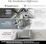 Southshore Fine Living, Inc. Collection Infinite Blossom - Qualité Premium surdimensionnée 3-Piece Couverture de coudée, Roi/Californie Roi, Bleu ardoise