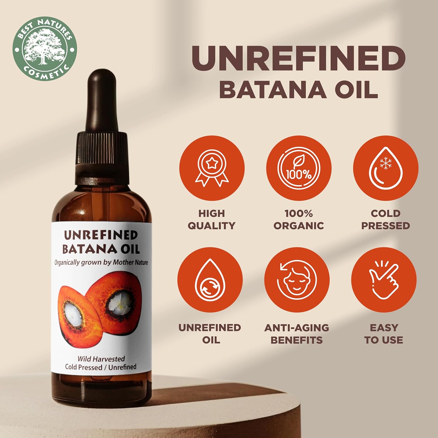 Best Natures Batana Oil for Hair Growth and Repair: Raw Batana Oil from Honduras - 100% Pure & Natural - For Thicker & Stronger Hair. Recognized by Dr. Sebi (1 fl oz) - Image 4