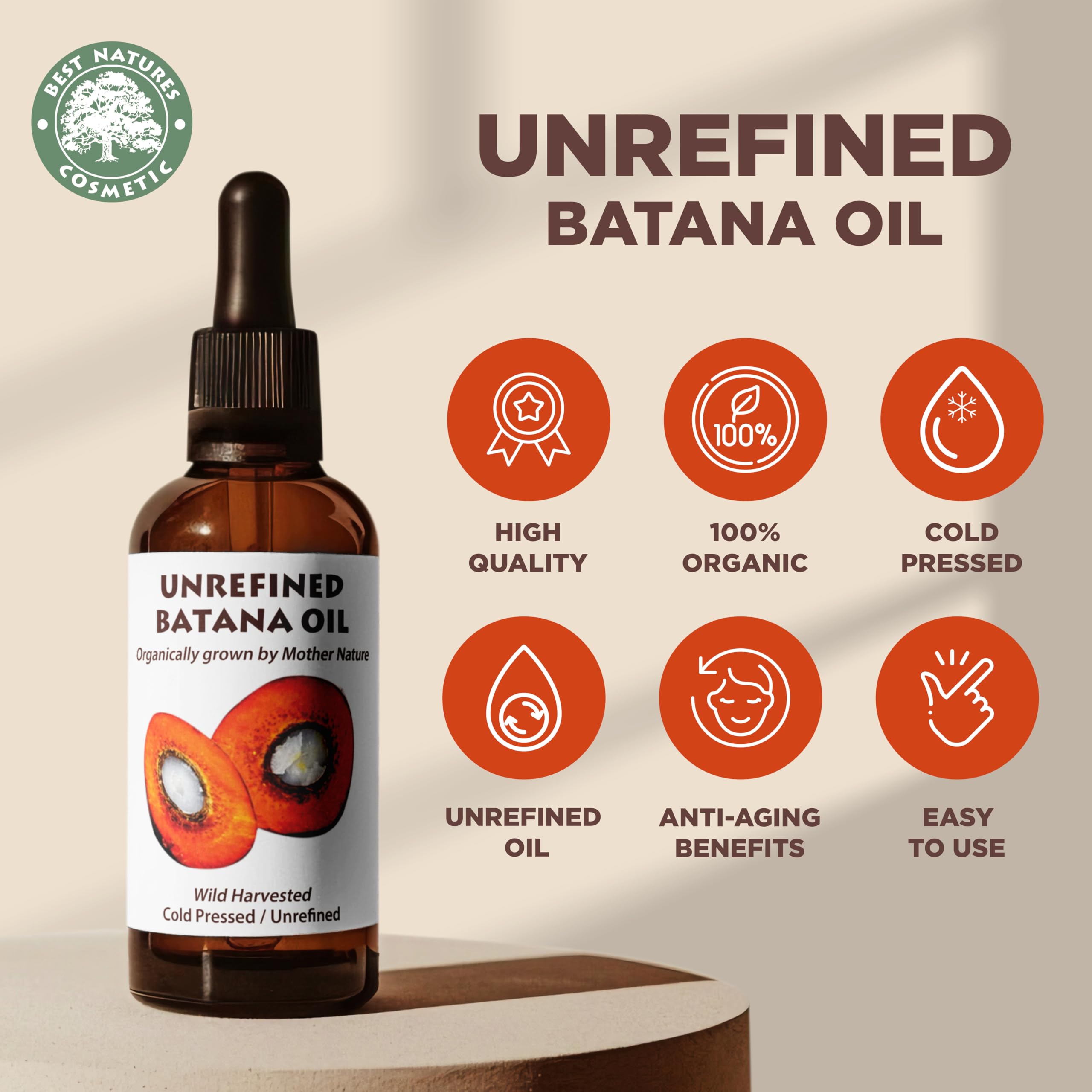Best Nature’s Cosmetics 100% Batana Oil, Pure & Natural Hair and Scalp Care from Honduras, Cold-Pressed, Unrefined - Image 4