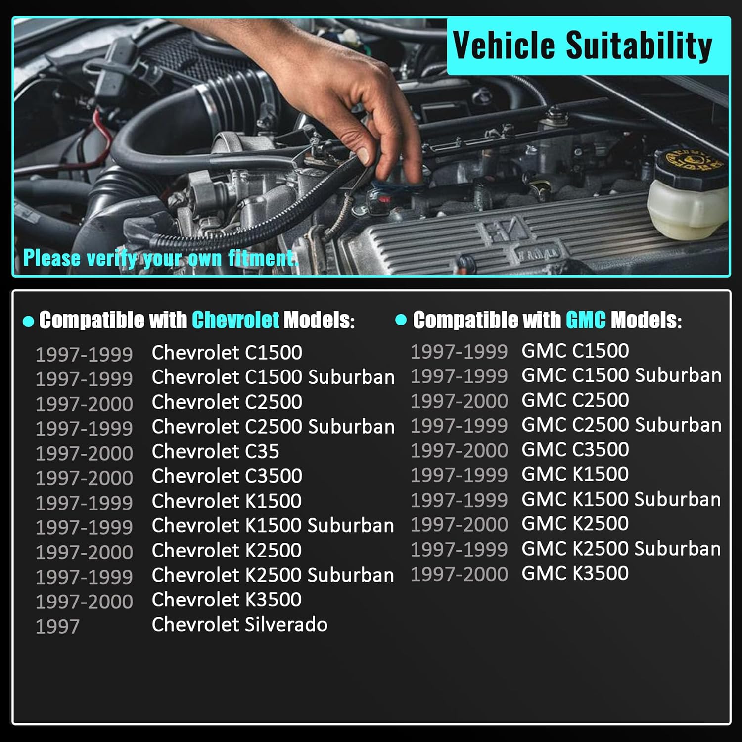 Hydraulic Power Brake Booster Compatible with Chevrolet GMC C1500 C2500 C3500 K1500 K2500 K3500 Suburban C1500 C35 K3500 1997-2000 52-7358 15192200