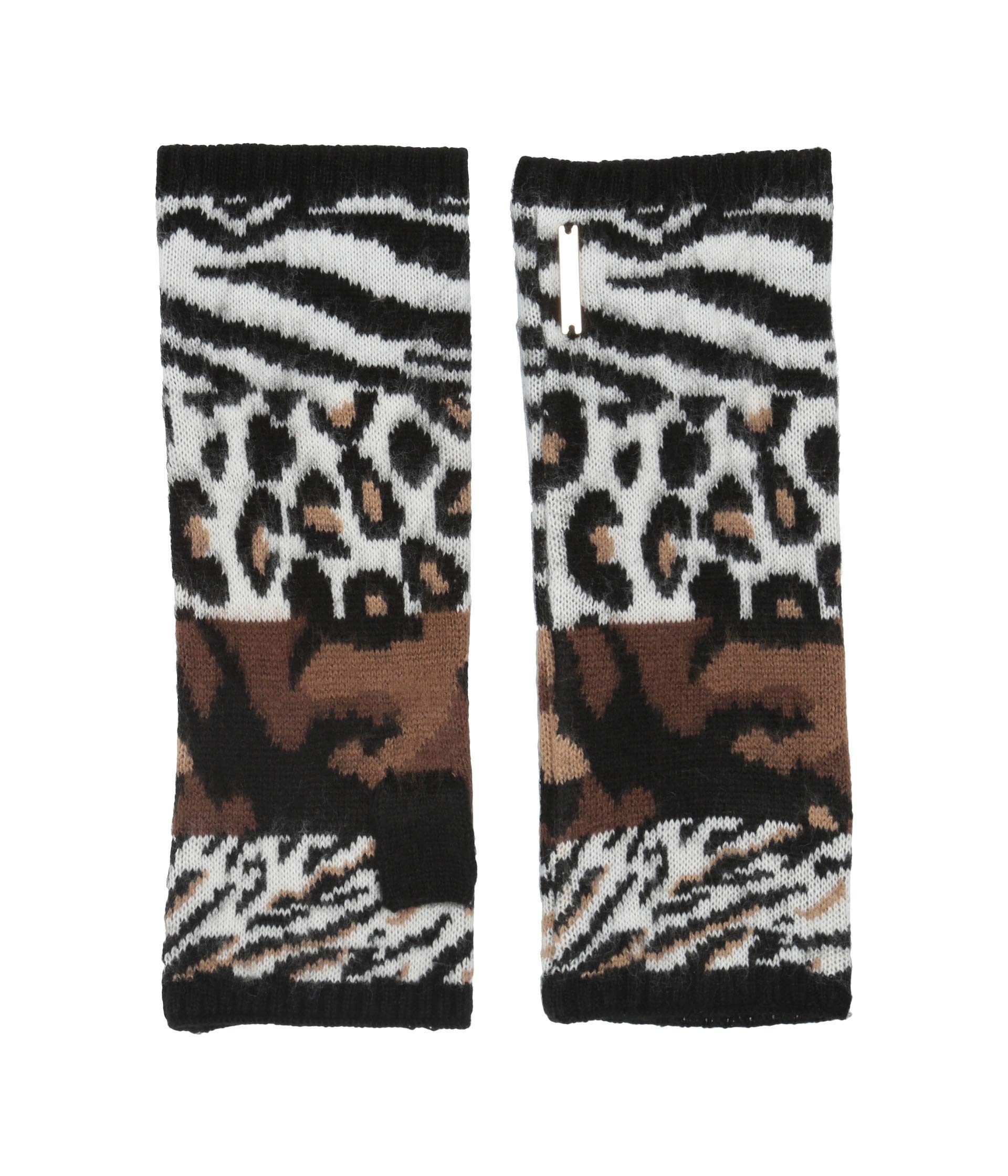 Michael Michael Kors Patchwork Animal Arm Warmer Dark Camel One Size