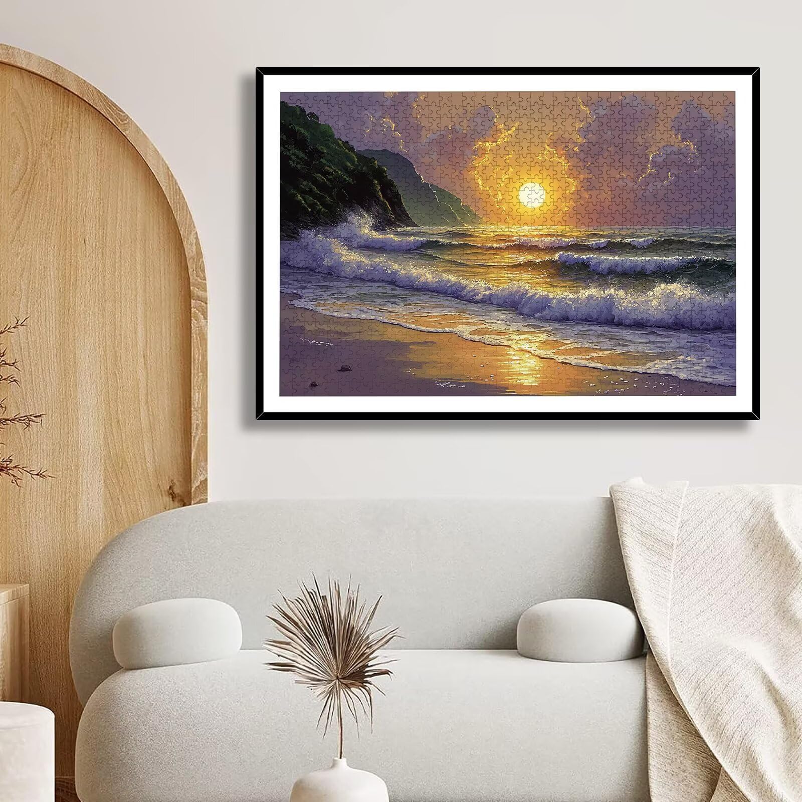 Puzzle 4000 Pezzi Spiaggia, Puzzle Paesaggio 4000 Pezzi Arte per Adulti e Bambini, Misura: 141.5x87.5 cm, Puzzles Legno per Adulti con Squisita Scatola di Imballaggio, Regalo Donna, Regalo Uomo, -9009