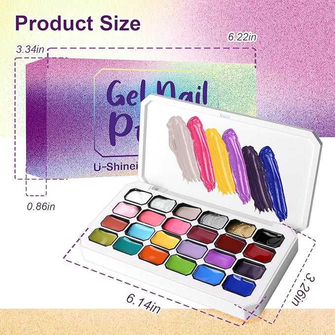 24 Colores Nail Gel para Uñas Pintura Paleta Ombre Gradiente miniatura 7