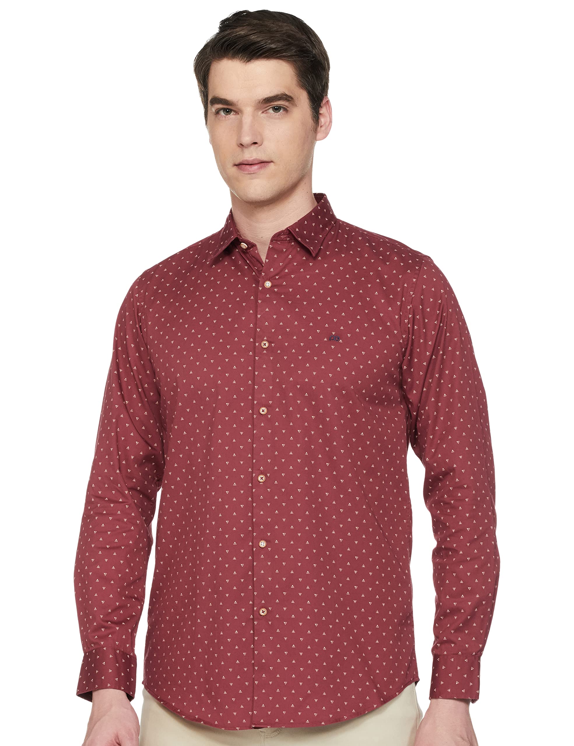 Peter EnglandMen's Slim Fit 100% Cotton Printed Shirt