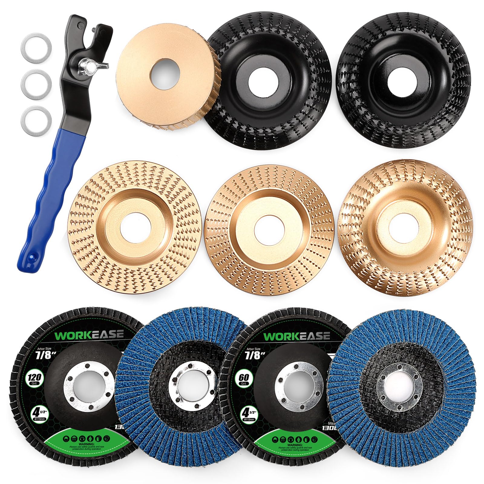 Wood Carving Disc Set - 14pcs for Angle Grinder -8