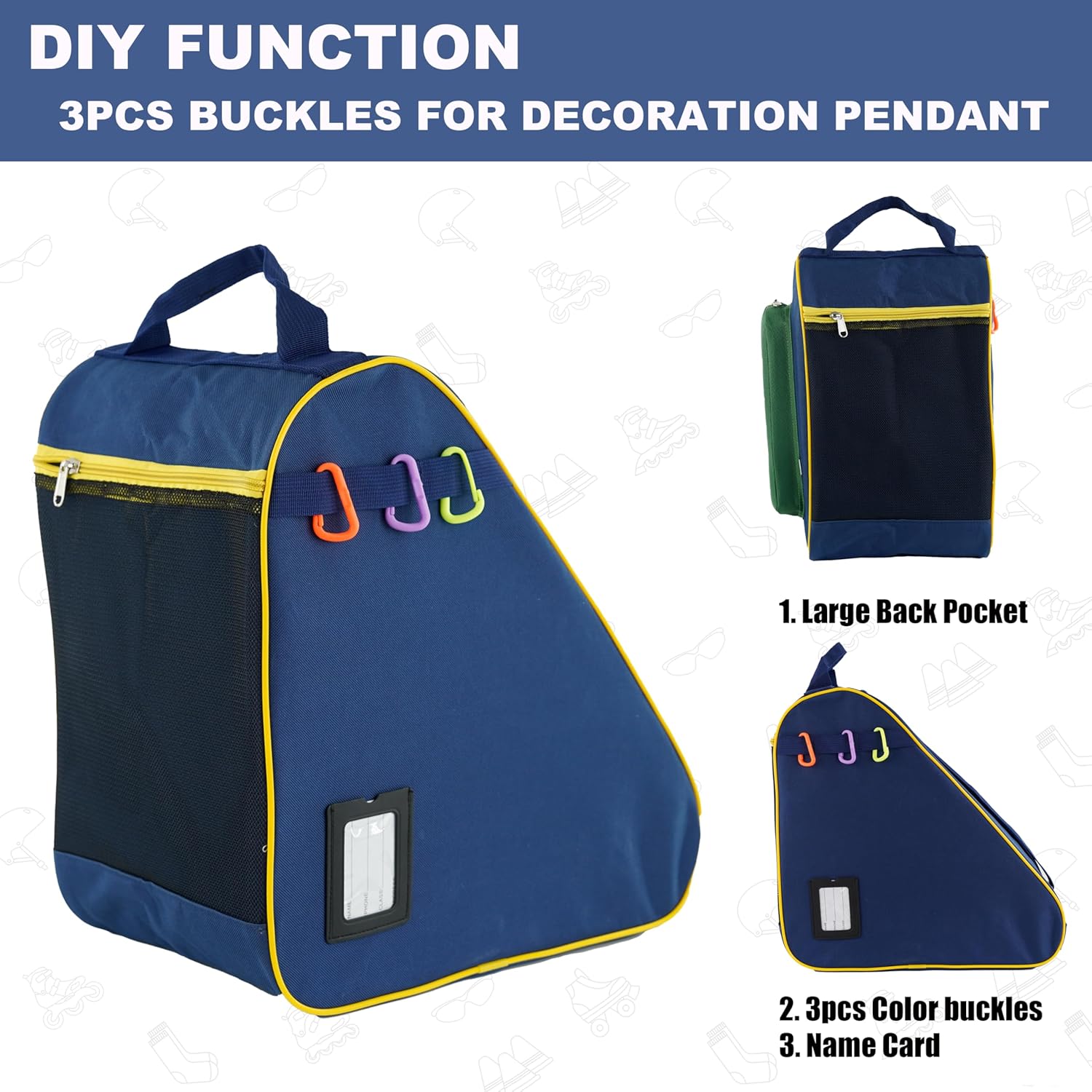 HEXIFUL Skate Bag for Ice, Inline, Roller & Quad Skates - Kids & Adults