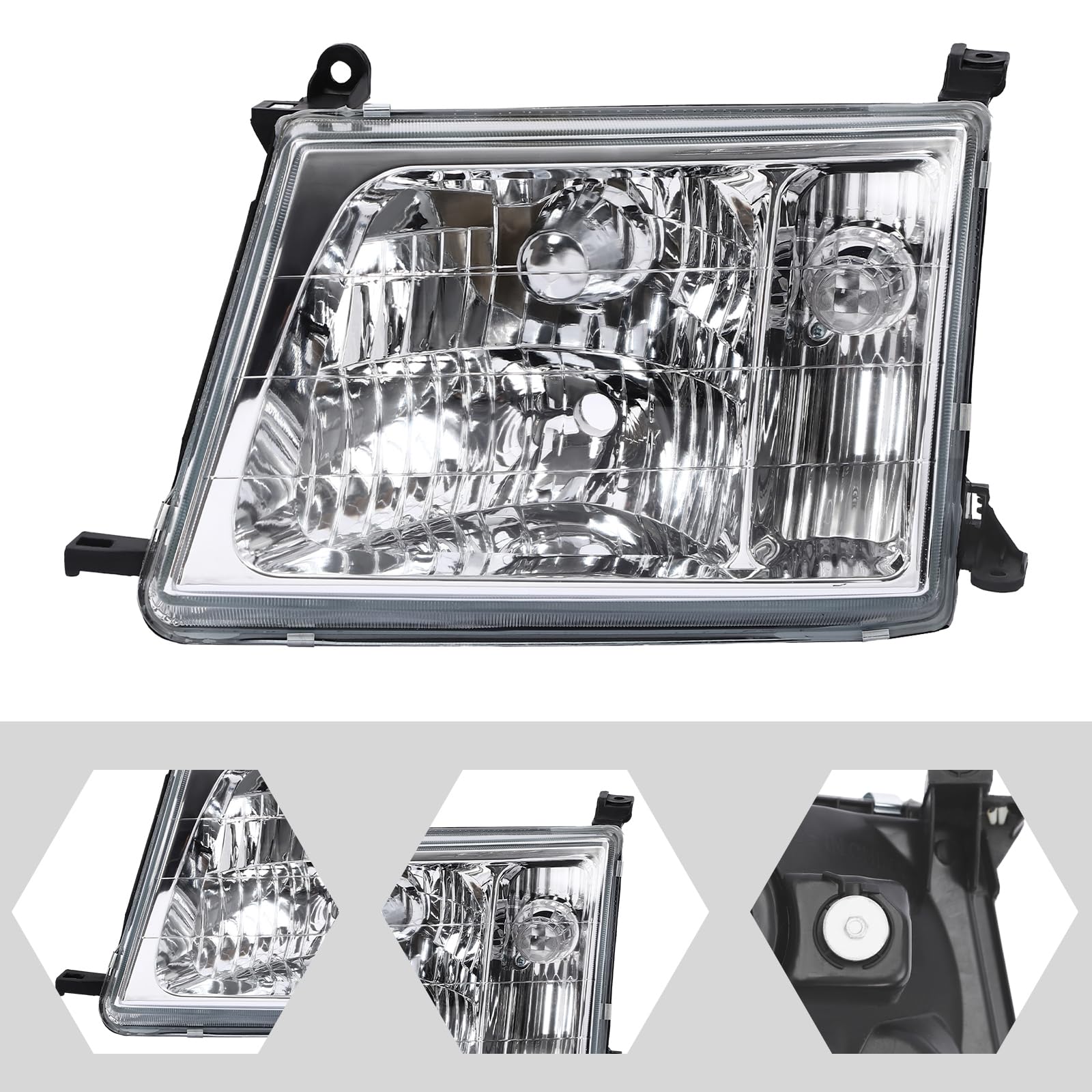 Front Right Headlight Assembly For Toyota Land Cruiser 100 Series 1998-2005 – Unbranded Replacement, Plastic Housing