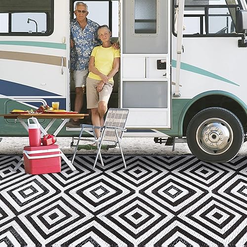 Miniatura 5 de Alfombra reversible Ridota para patio al aire libre, hecha de paja de plástico, moderna, para exteriores, caravana, patio, terraza, remolque,