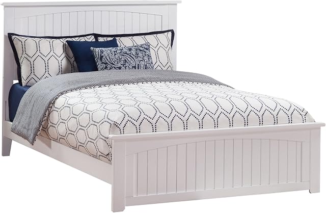 AFI, Nantucket, Low Profile Wood Platform Bed with Matching Footboard, Queen, White (AR8246002)