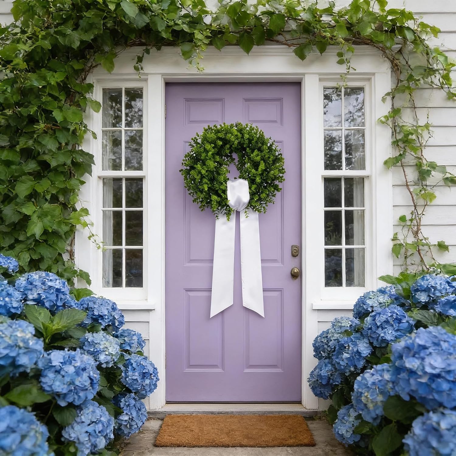 Wreath Sash Satin White Wreath Sash for Front Door Christmas Home