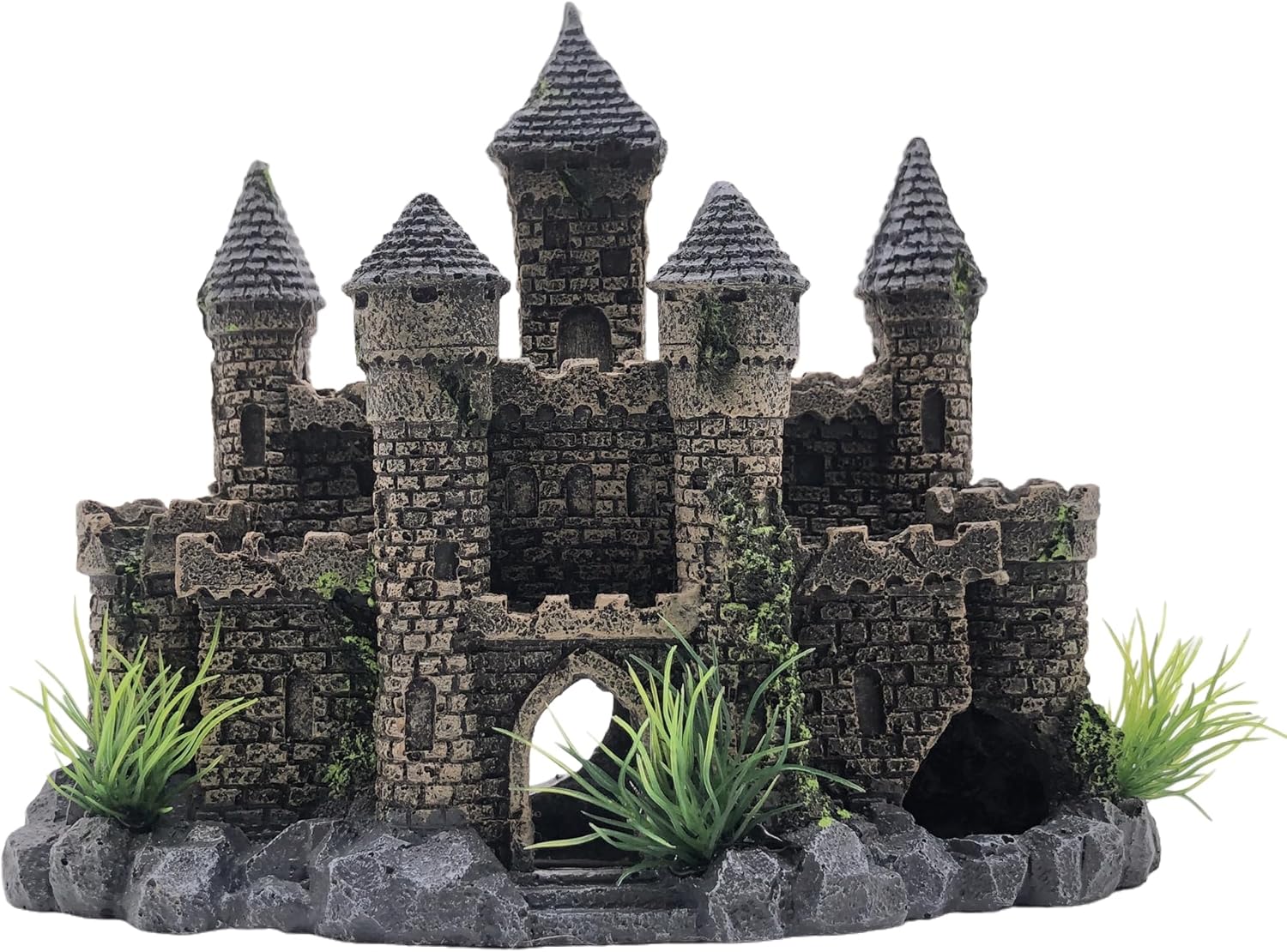 M2cbridge Aquarium Decor Castle Shipwreck Ornament Underwater Landscape(Mountain Castle)