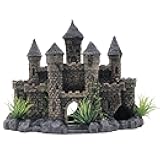 M2cbridge Aquarium Decor Castle Shipwreck Ornament Underwater Landscape(Mountain Castle)