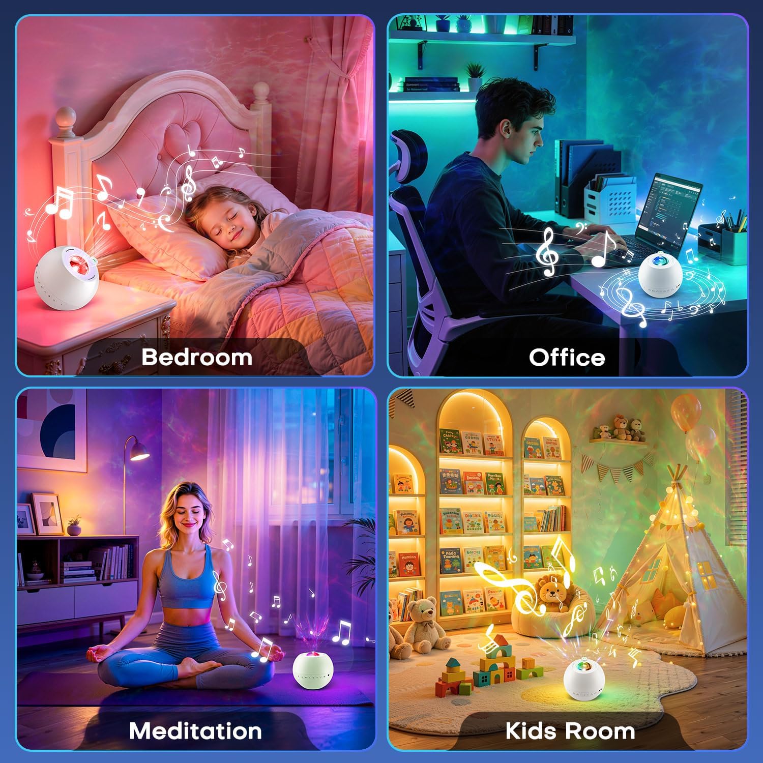 30 Sounds Machine Light Projector & Portable Bluetooth 5.3 Speaker, Premium Noise Machine for Adults & Baby, 15 Nebula Light Modes with Remote, Timer, Memory, Birthday Gifts for Teen & Adults