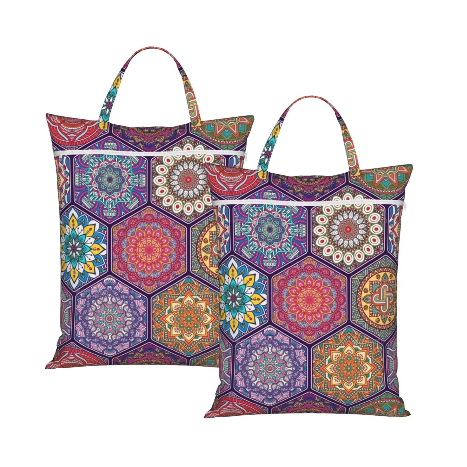 YFSGDLBN Beautiful Hexagon printed Travel dirty laundry bag clothes pack Storage Basket Bag