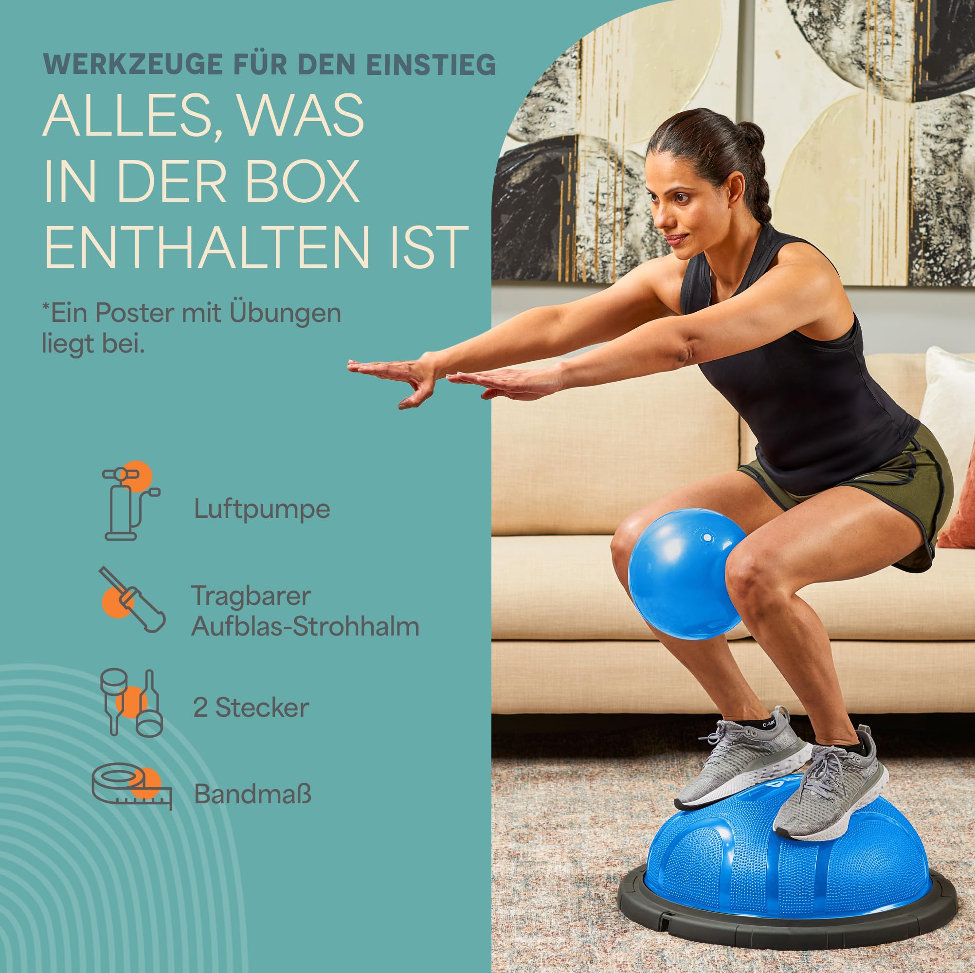 Lifepro Half Balance Ball Trainer – Stabilitätsball für Übungen, Ganzkörpertraining, Heim-Fitnessstudio und Physiotherapie – Rutschfestes Gerät für Gleichgewichtstraining