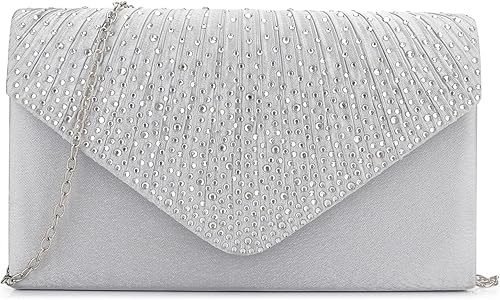 Miniatura 19 de Bolsos de mano BBjinronjy para mujer, bolso formal con diamantes de imitación para noche, bolsos de mano para boda, fiesta, cóctel, graduación, cena