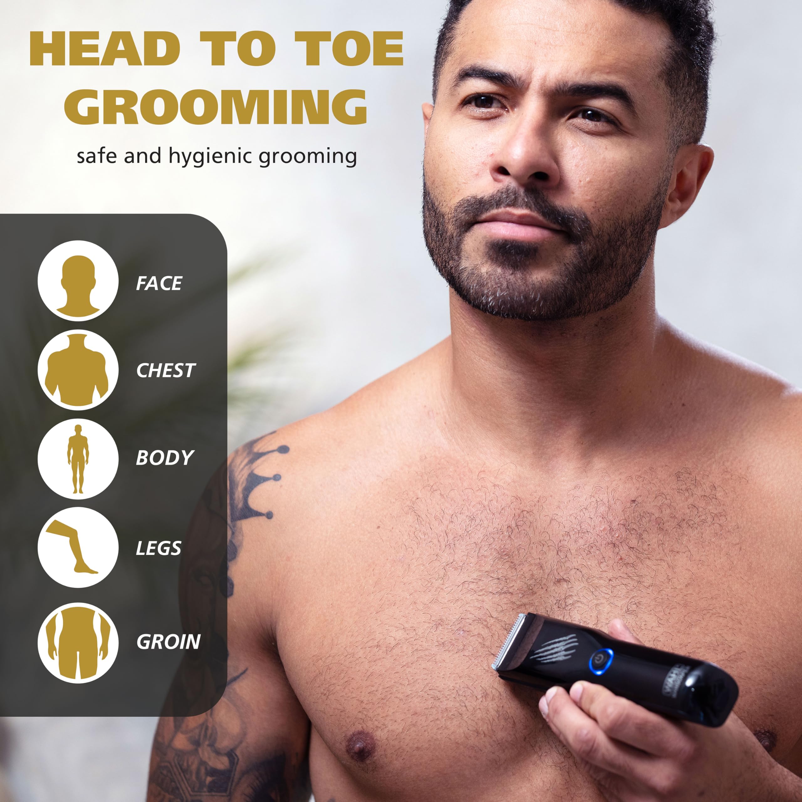 Wahl Manscaper Grizzly Cordless Wet/Dry Body Hair Trimmer for Men