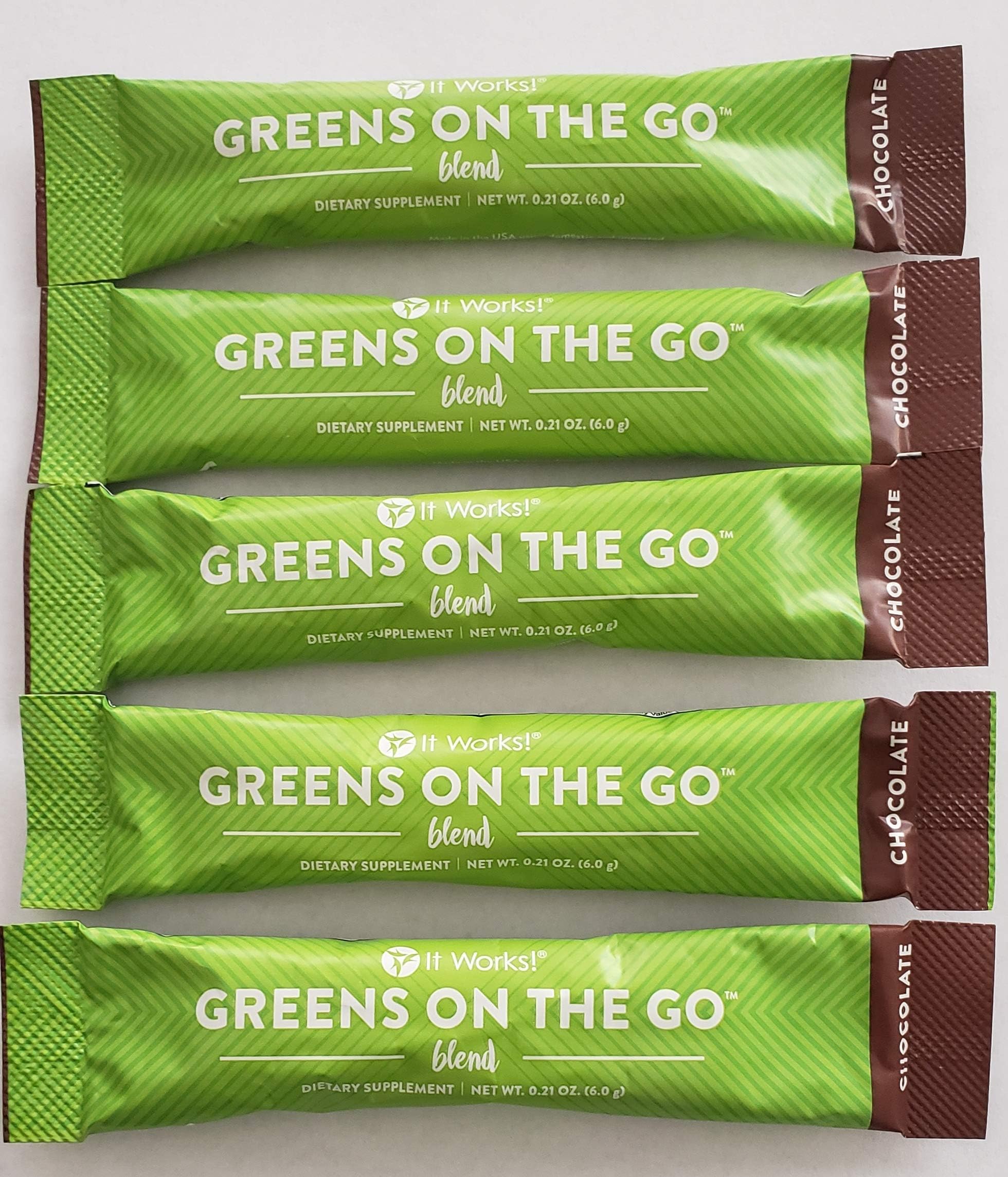 It Works Chocolate Greens on The Go - 5 Individual Packets in a Gift Bag