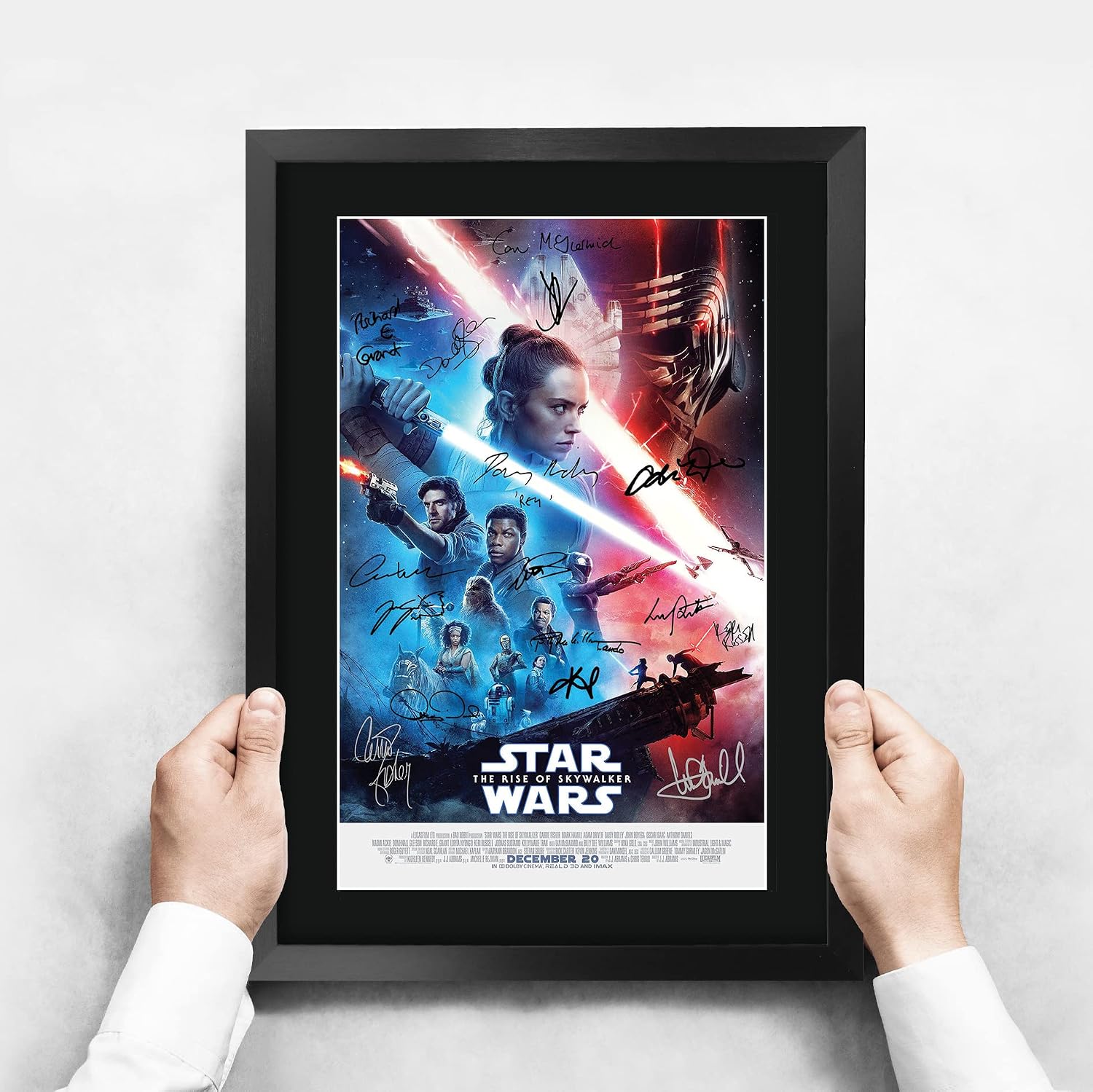 HWC Trading The Rise of Skywalker Star Wars 16 x 12 inch Framed Gifts Printed Poster Signed Autograph Picture for Movie Memorabilia Fans - 16" x 12" Framed