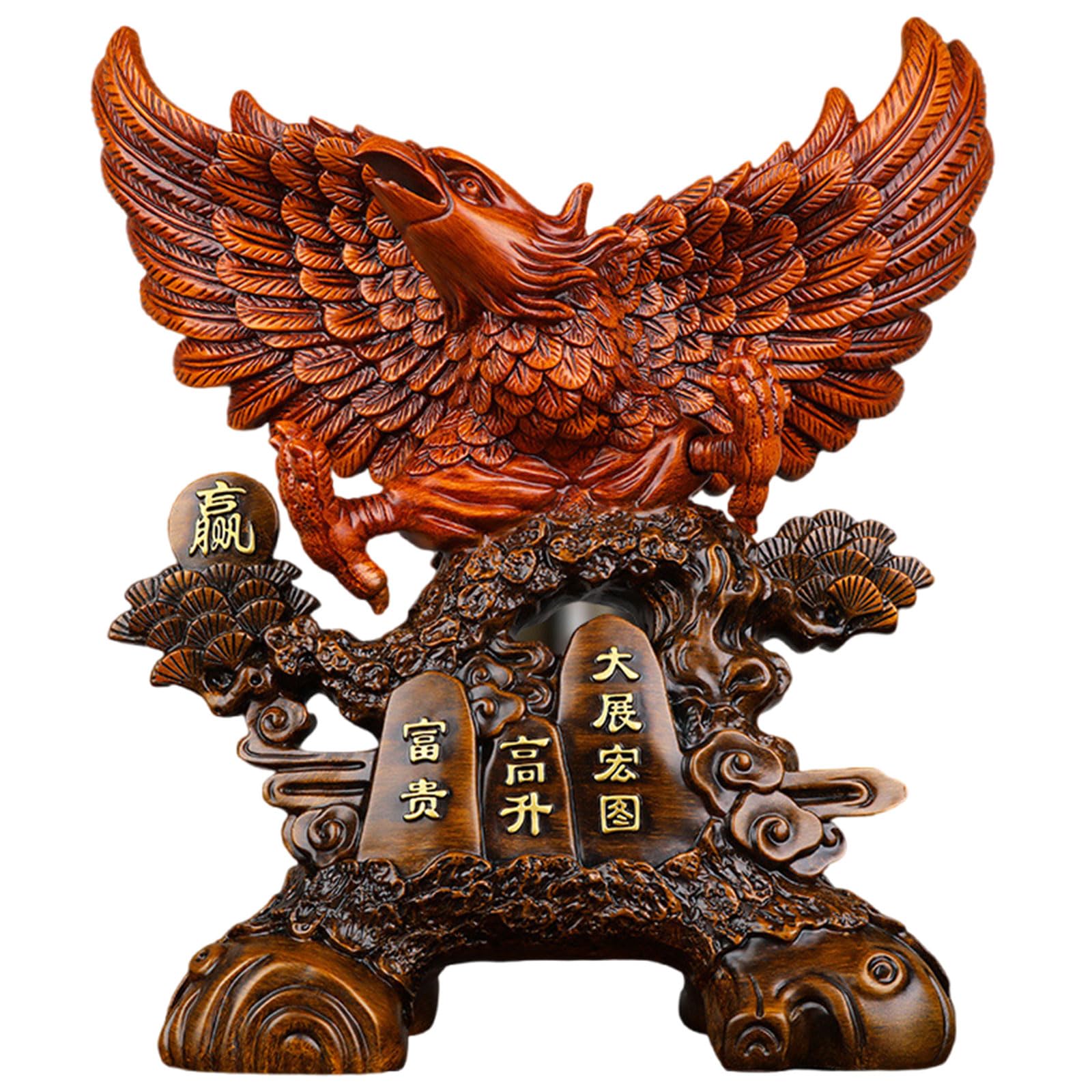 Zooeewly Large Resin Eagle Statue, Modern Eagle Sculpture for Home Office Decor, Desktop Figurine Ornament, Good Luck Gift,A,Large