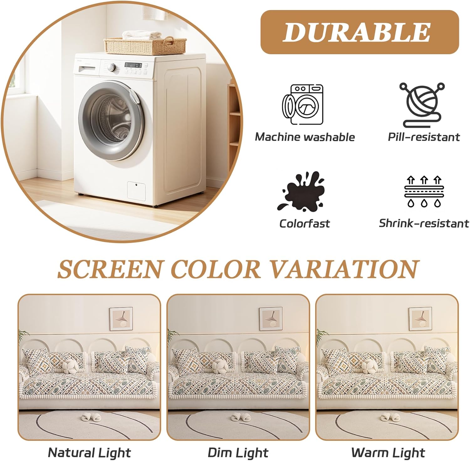 Couch Covers Washable Couch Cover for Dogs Fuzzy Sofa Covers for Pet, Non-Slip Sofas Slipcover Cushion Protector Pets Mat Dog Bed Mats(Only 1PC)