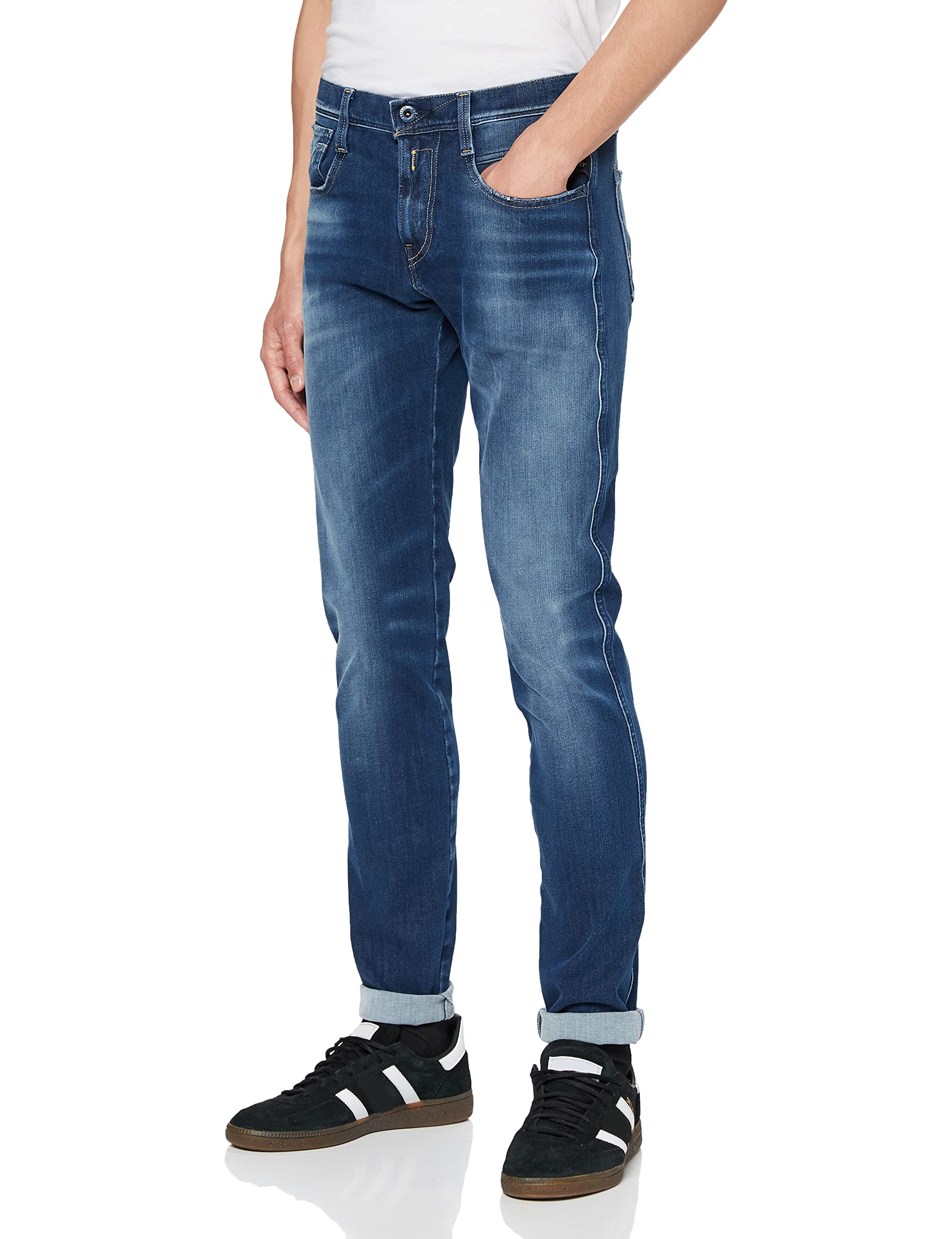 Replay Men's Blue (Medium Blue 9) Anbass Slim Jeans, Blue (Medium 9), W30/L34 (Manufacturer Size: 30)