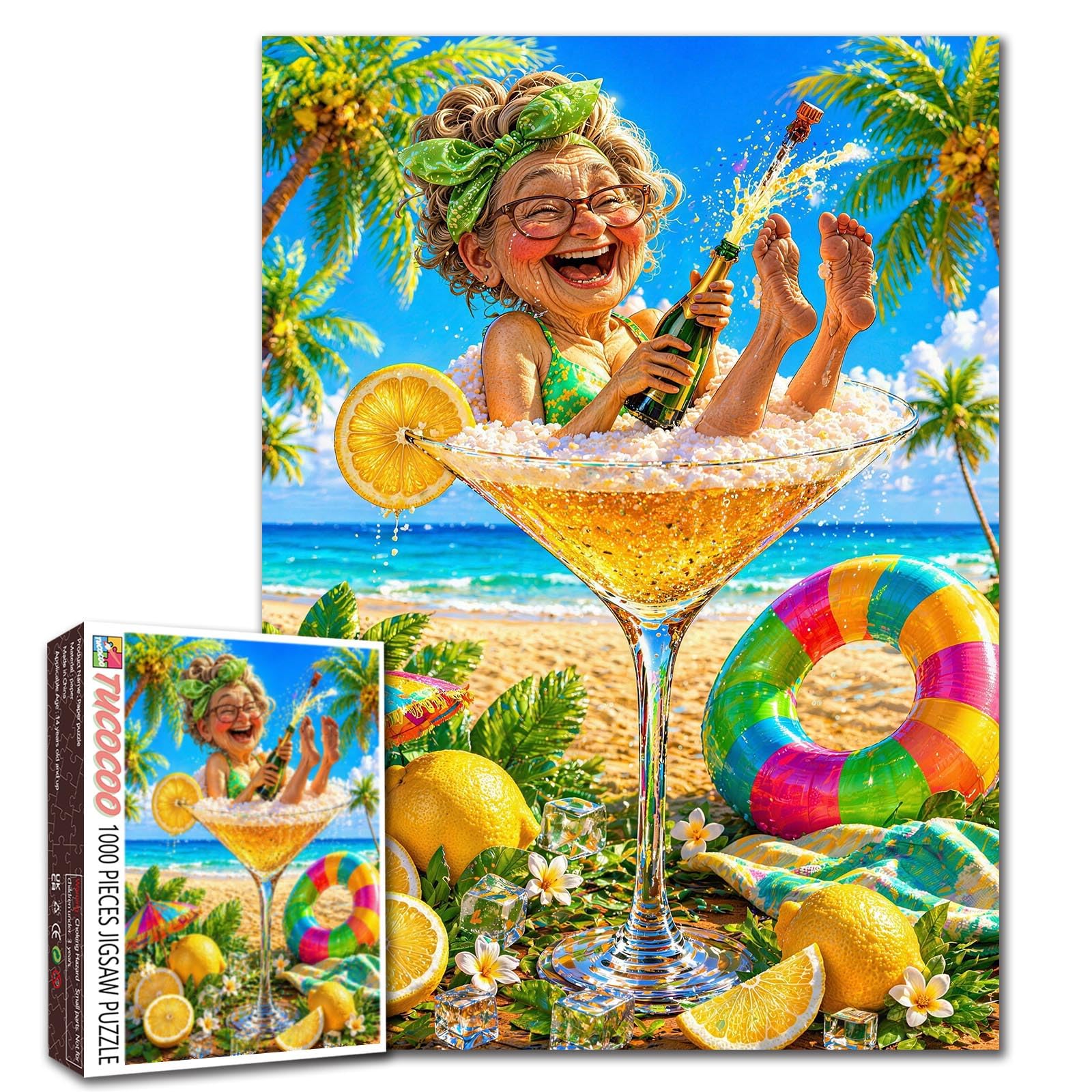 Funny Grandma Celebrating1000 Piece Jigsaw Puzzles for Adults — image 1