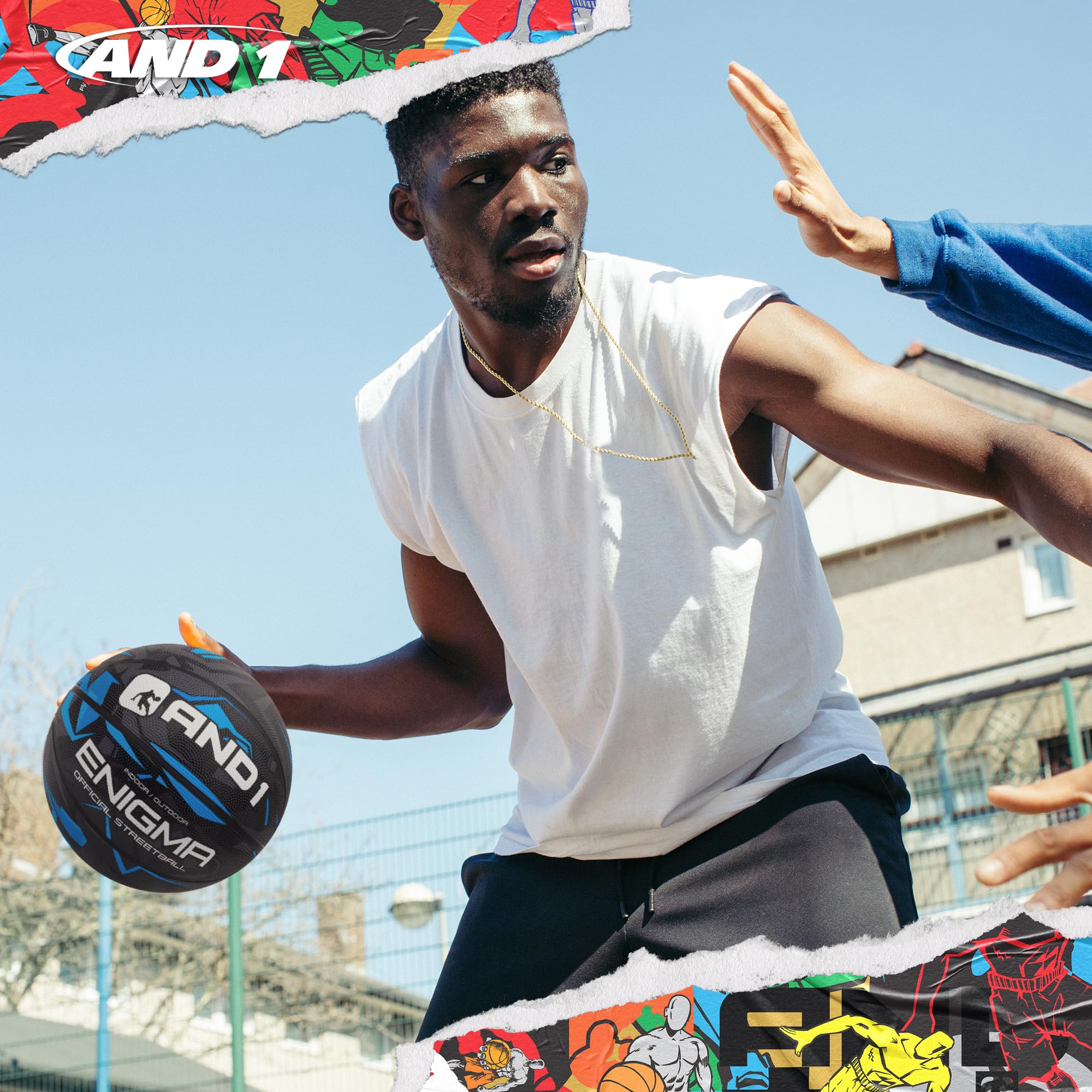 AND1 Enigma Balón de Baloncesto para Interior y Exterior, construcción de Canal Profundo y Durabilidad