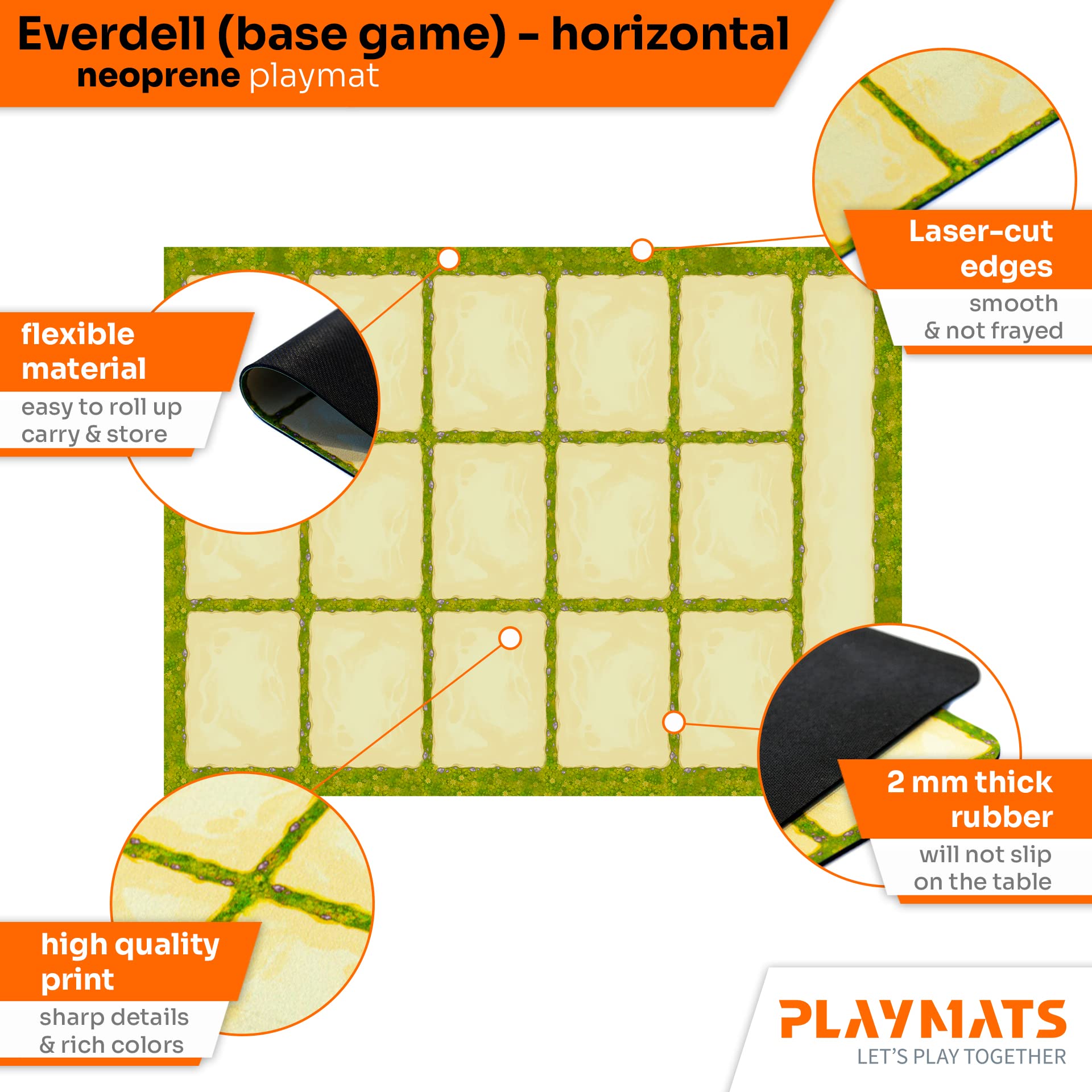 Plateau de Jeu Horizontal en Caoutchouc Compatible avec Everdell - Jeu de Base