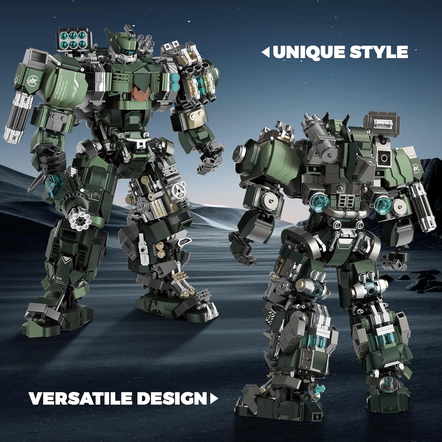 Large Mech Robot Building Set, Motorized Robot Model Building Blocks Toy for Adults, Hard Core Industrial Style Collectible Gifts for Men Teens Ages 14+ (1403 PCS)