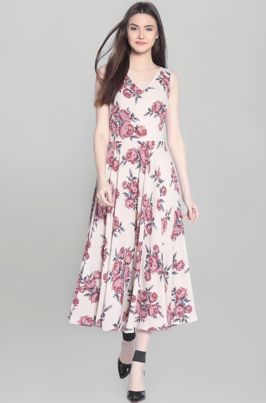 Rare Women's Standard Length Casual Dress (ep3149b-s_Beige_Small_Beige_S)