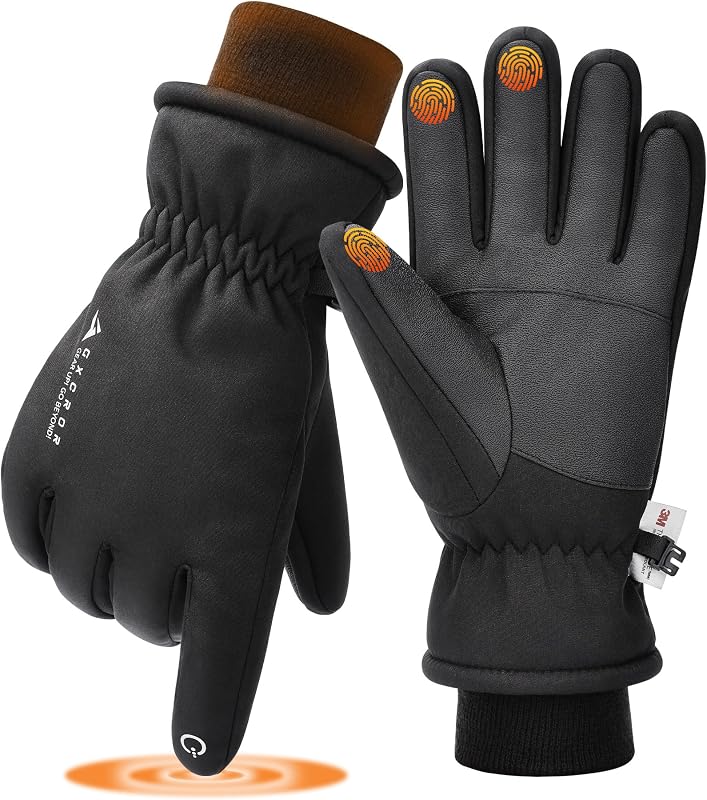 Waterproof Ski Gloves for Men Women - Winter Warm Touchscreen Gloves for Cold Weather, Windproof for Snowboarding, Cycling & Outdoor Work