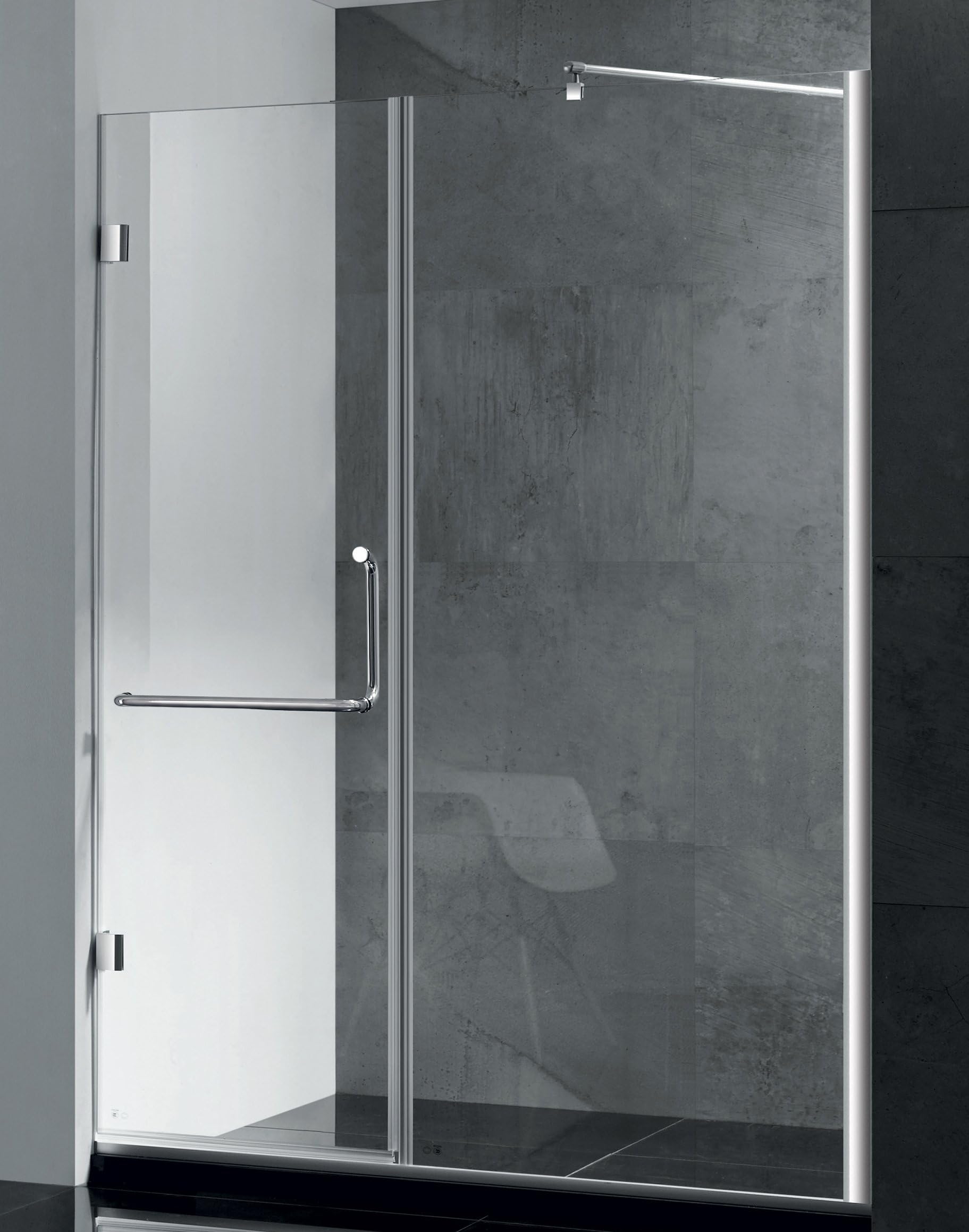 0AT2-2222 Modern Paragon Bath - PRIMA - Premium 3/8 in. (10 mm) Thick Clear Tempered Glass, Size: 59 in. W x 72 in. H, Frame-less Shower Door in Chrome, Chrome