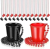 Vista 8 de Dandat 24 piezas de chupito en collar de cuentas, accesorios de graduación, mini vasos de plástico desechables para fiesta de graduación, accesorios