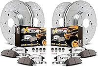 PowerStop Z36 Front & Rear Brake Kit for 2020-23 Jeep Gladiator & 2021-22 Wrangler - Carbon-Fiber Ceramic Pads + Drilled/Slotted Rotors K8509-36